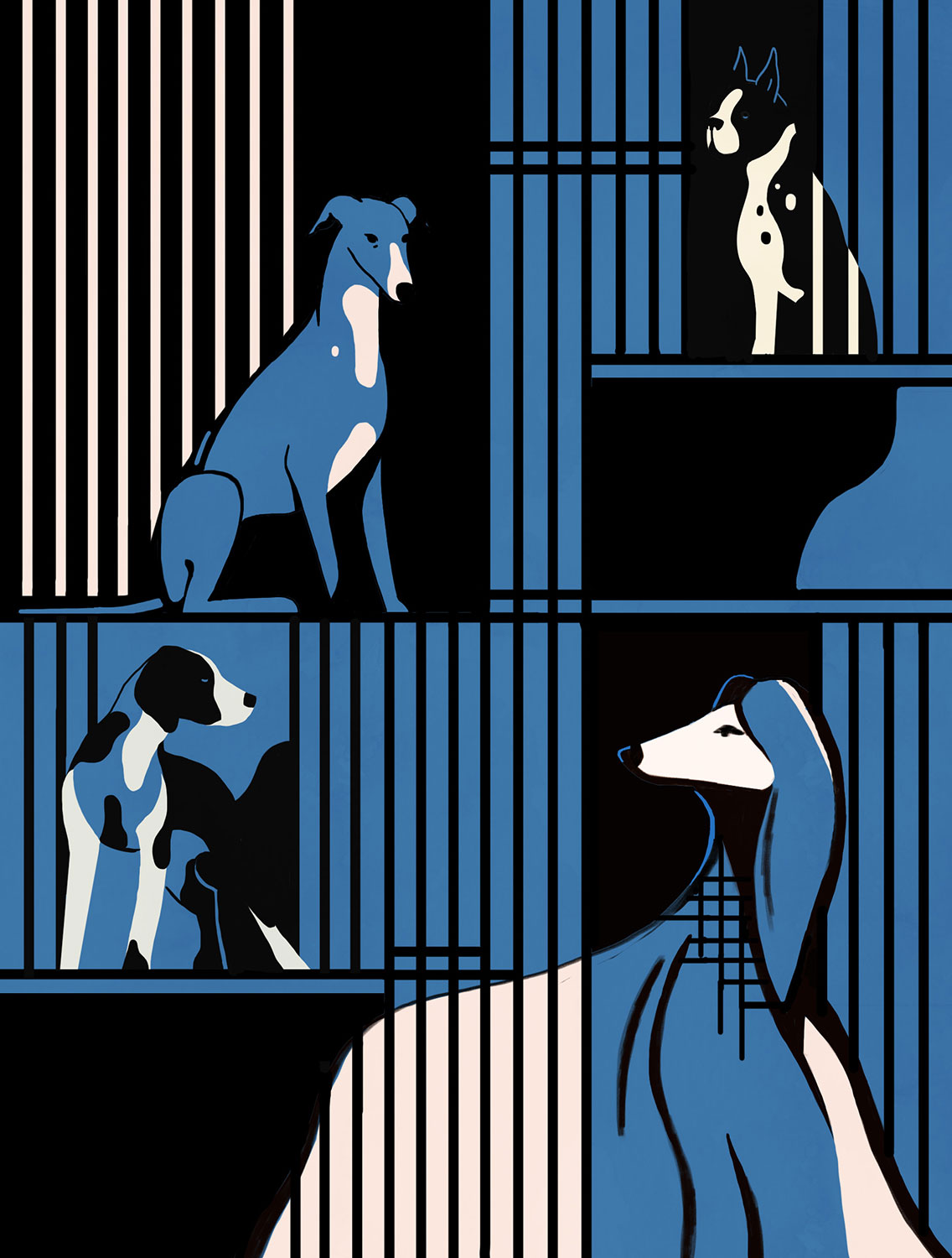 Dog Shelters.
Illustration for The History of The World in 50 Dogs